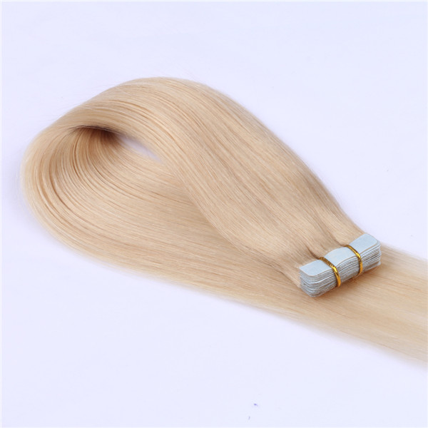 Tape in extension virgin remy brazilian human hairs blonde XS109